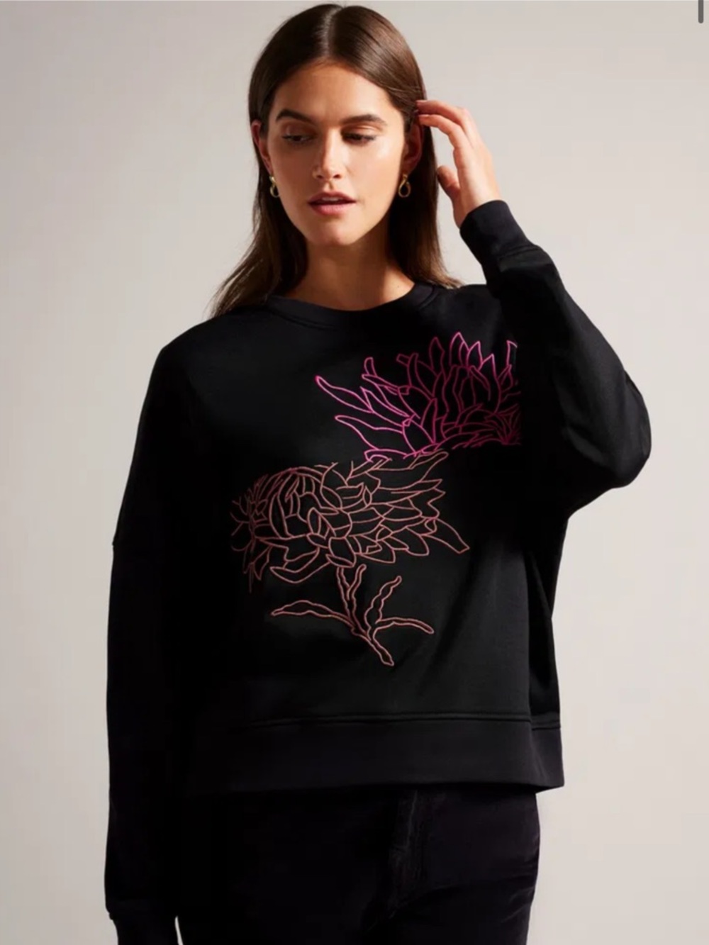 Ted Baker London Genno Graphic Flower Sweatshirt